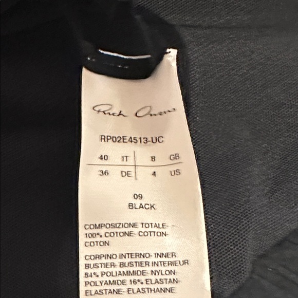 RICK OWENS Black Concordians Bustier Unstable Maxi Dress US size 4 - Picture 6 of 6